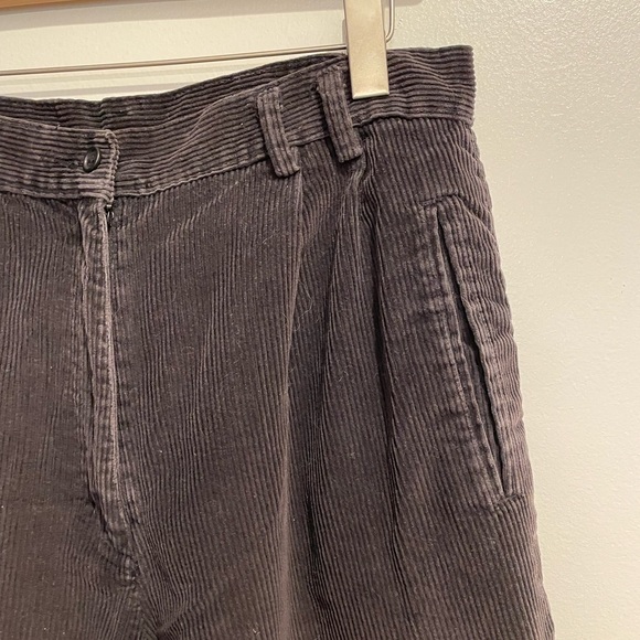 High Waisted Corduroy Pleated Trousers - Picture 3 of 5